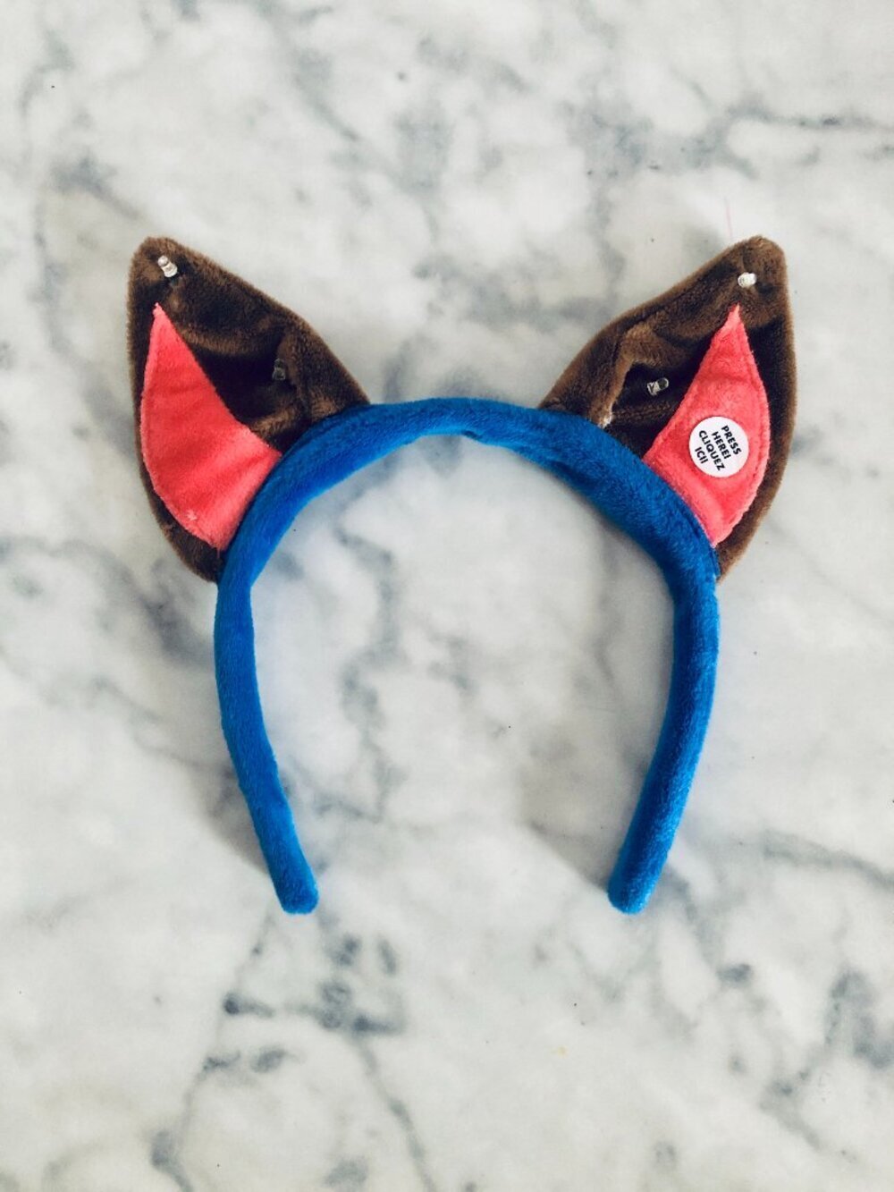 NWOT Paw Patrol Chase Flashing LED Headband Halloween Costume Toddler Light-Up